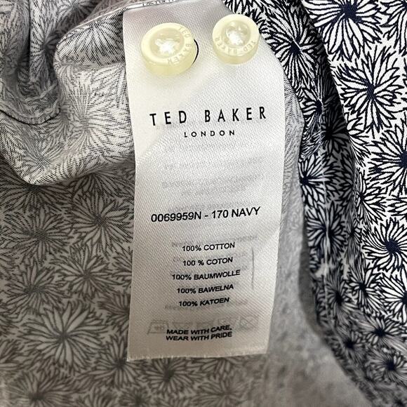 TED BAKER LONDON SLIM FIT FLORAL PRINT DRESS SHIRT SIZE 15.5 - Picture 7 of 7